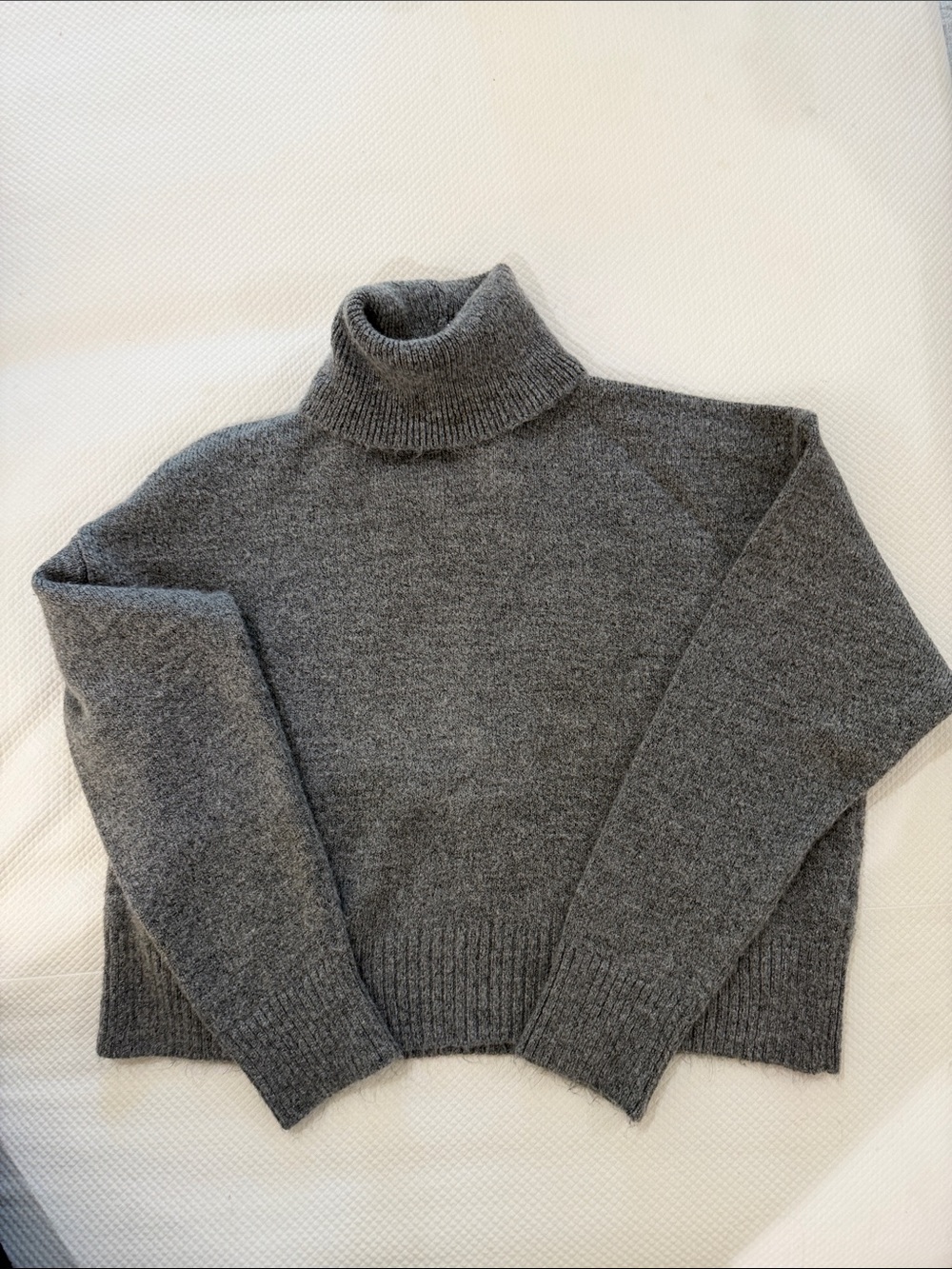 Zara Charcoal Gray Wool Blend Turtleneck Sweater